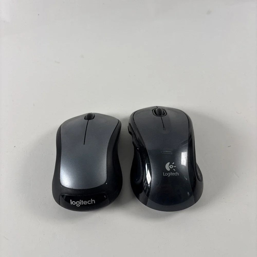 Lot of 2 Logitech Wireless Mouse Black Gray USB Office Mice Untested